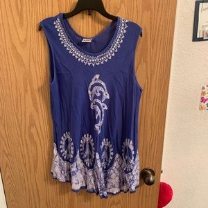 Blue Flowy Tank